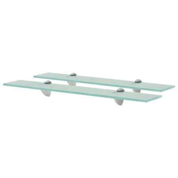 Floating Glass Shelves - 2 pcs Clear 60x10 cm, 8 mm Thick