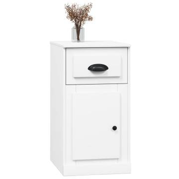High Gloss White Side Cabinet with Drawer - 40x50x75 cm