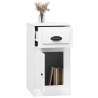 High Gloss White Side Cabinet with Drawer - 40x50x75 cm