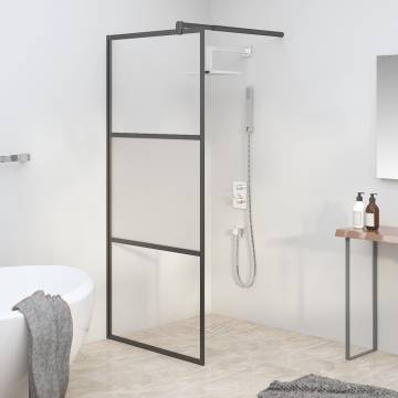 Stylish Walk-in Shower Wall 90x195 cm - Black ESG Glass