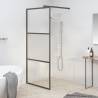 Walk-in Shower Wall 90x195 cm Half Frosted ESG Glass Black Colour black Size 90 x 195 cm Model half frosted 