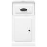 High Gloss White Side Cabinet with Drawer - 40x50x75 cm