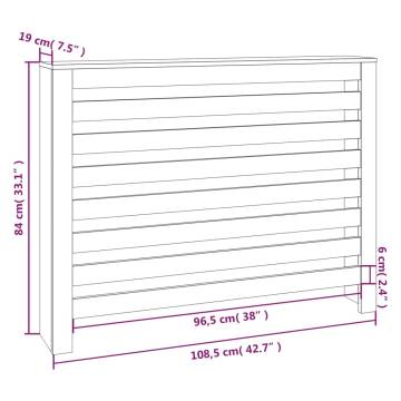 Radiator Cover 108.5x19x84 cm - Solid Wood Pine