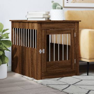 Stylish Dog Crate Furniture Brown Oak - 64.5x80x71 cm