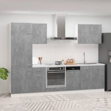 7 Piece Kitchen Cabinet Set - Concrete Grey | Hipomarket