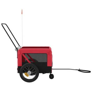 Pet Bike Trailer - Red & Black Oxford Fabric & Iron | HipoMarket