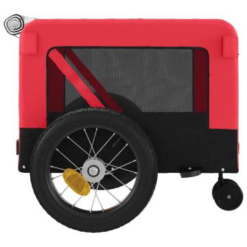 Pet Bike Trailer - Red & Black Oxford Fabric & Iron | HipoMarket