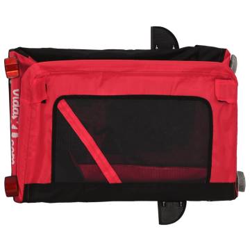 Pet Bike Trailer - Red & Black Oxford Fabric & Iron | HipoMarket