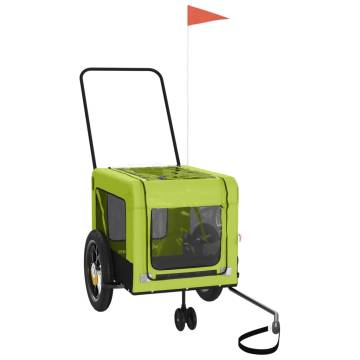 Pet Bike Trailer - Green & Black Oxford Fabric & Iron