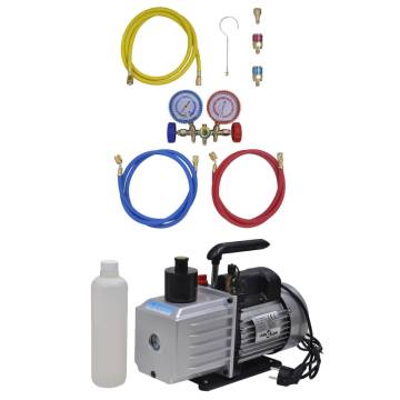 Vacuum Pump & 2-Way Manifold Gauge Set for A/C Systems