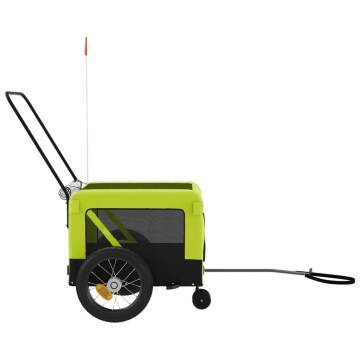 Pet Bike Trailer - Green & Black Oxford Fabric & Iron