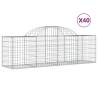 Arched Gabion Baskets - 40 pcs Galvanised Iron Garden Barriers