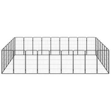 32-Panel Black Dog Playpen - Durable & Versatile