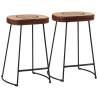 Bar Stools 2 pcs Dark Brown 41x29x62 cm Colour dark brown Size 41 x 29 x 62 cm Quantity in Package 2 Material leather and canvas 