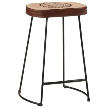 Retro Bar Stools 2 pcs Dark Brown - Stylish Home Addition