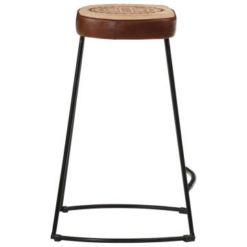 Retro Bar Stools 2 pcs Dark Brown - Stylish Home Addition