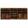 Modern Smoked Oak Sideboard with LED Lights - 181.5x37x67 cm