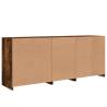 Modern Smoked Oak Sideboard with LED Lights - 181.5x37x67 cm