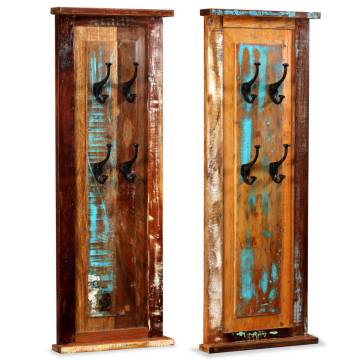 Solid Reclaimed Wood Coat Racks - 2 pcs for Timeless Charm