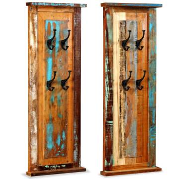 Solid Reclaimed Wood Coat Racks - 2 pcs for Timeless Charm