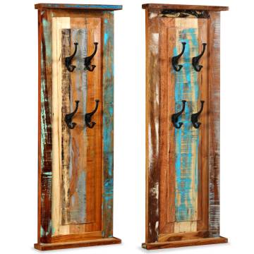 Solid Reclaimed Wood Coat Racks - 2 pcs for Timeless Charm