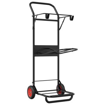 Foldable Black Steel Saddle Trolley - Durable & Practical