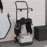 Foldable Black Steel Saddle Trolley - Durable & Practical