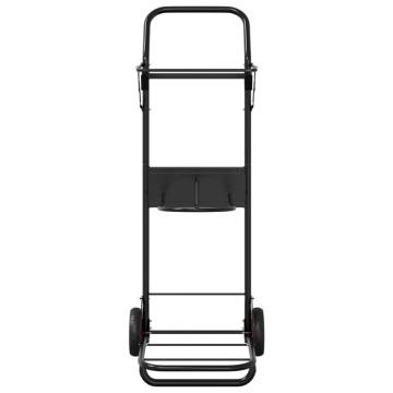 Foldable Black Steel Saddle Trolley - Durable & Practical