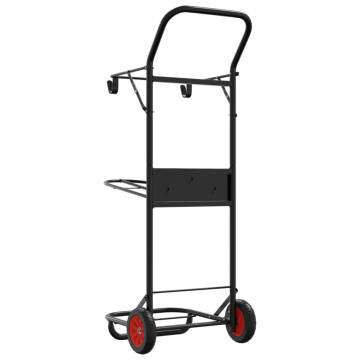 Foldable Black Steel Saddle Trolley - Durable & Practical