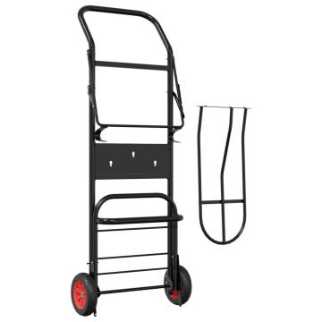 Foldable Black Steel Saddle Trolley - Durable & Practical