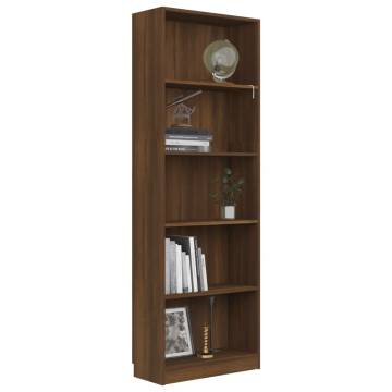 5-Tier Book Cabinet Brown Oak | Stylish Storage Solution