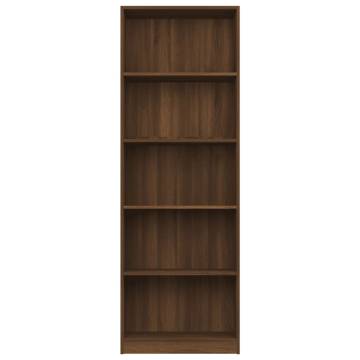 5-Tier Book Cabinet Brown Oak | Stylish Storage Solution