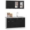 Stylish 4 Piece Black Kitchen Cabinet Set - Durable & Functional