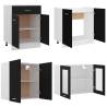 Stylish 4 Piece Black Kitchen Cabinet Set - Durable & Functional