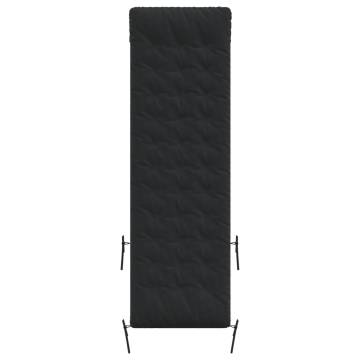 Sun Lounger Cushion Black - 160x50x10 cm Faux Suede Leather