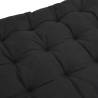 Sun Lounger Cushion Black - 160x50x10 cm Faux Suede Leather