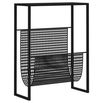 Stylish Black Magazine Rack - 35x15x45 cm Steel | Hipo Market