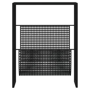 Stylish Black Magazine Rack - 35x15x45 cm Steel | Hipo Market