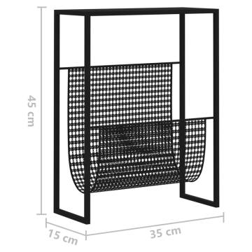 Stylish Black Magazine Rack - 35x15x45 cm Steel | Hipo Market