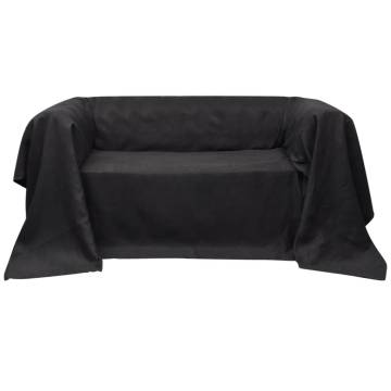 Micro-suede Couch Slipcover Anthracite 210x280 cm | Hipomarket