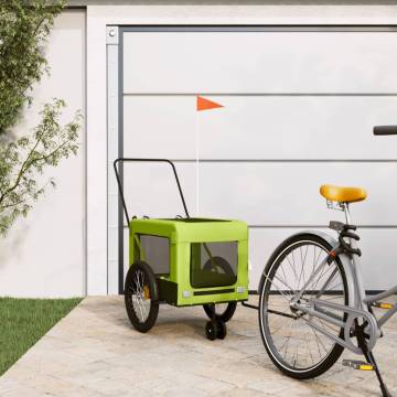 Pet Bike Trailer - Green & Black Oxford Fabric