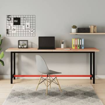 Workbench 200x55 cm - Solid Beech & Metal | HipoMarket UK