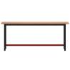 Workbench 200x55 cm - Solid Beech & Metal | HipoMarket UK