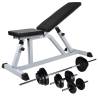 Workout Bench with Barbell & Dumbbell Set - 30.5 kg