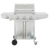 Gas BBQ Grill with 4 Burners - Silver Stainless Steel