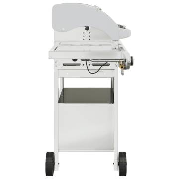 Gas BBQ Grill with 4 Burners - Silver Stainless Steel