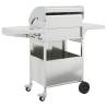 Gas BBQ Grill with 4 Burners - Silver Stainless Steel