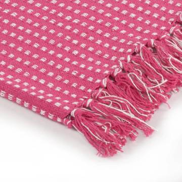 Soft Pink Cotton Throw 125x150 cm - Cozy Home Decor