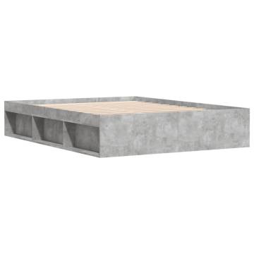 Concrete Grey Bed Frame 140x200 cm | Modern Bedroom Furniture