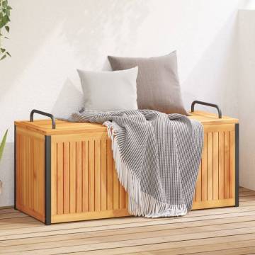 Outdoor Cushion Box - Solid Wood Acacia & Steel | Hipo Market